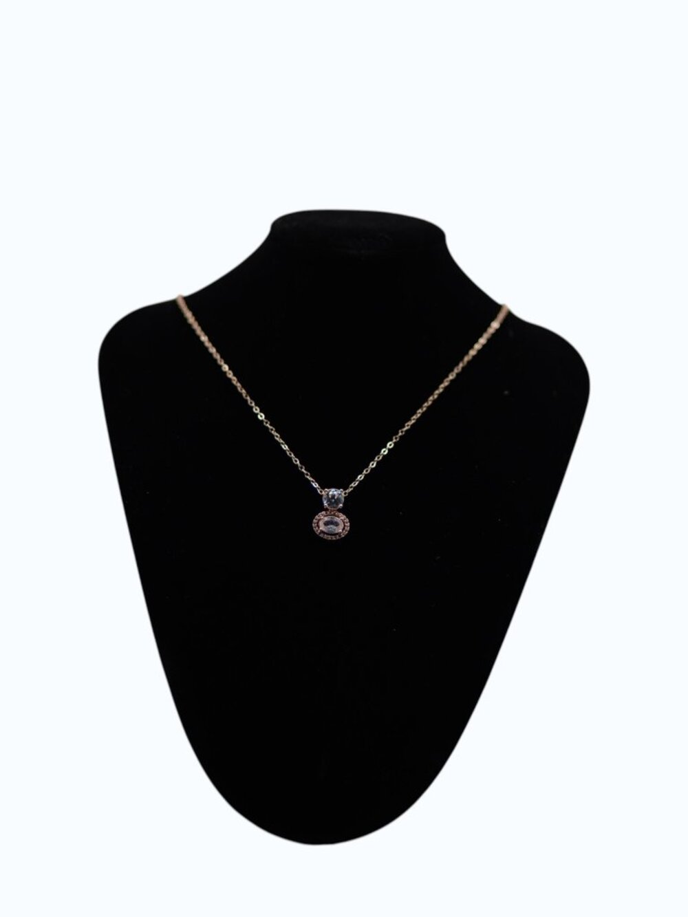 Rose Gold Tone Crystal Circle Pendant Necklace | Elegant Minimalist Jewelry